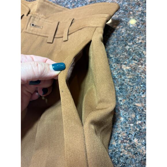 Women's High Waist Pleated Brown Dress Shorts Size M - Picture 5 of 16